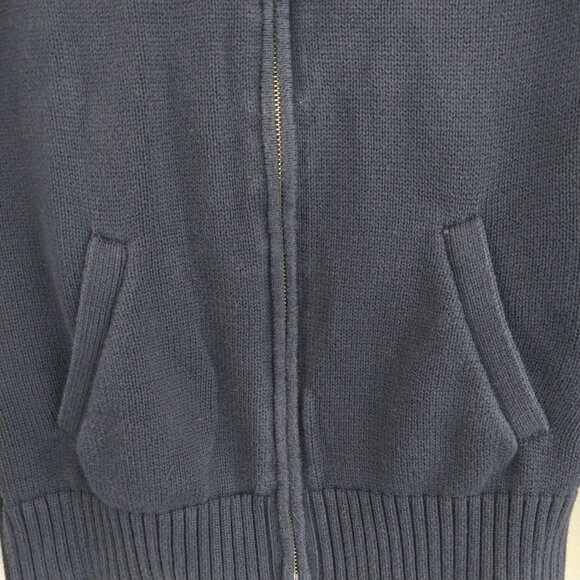 Ralph Lauren Sport Women’s Medium Navy Blue Long Sleeve Full Zip Fitted Sweater - Picture 8 of 11
